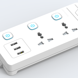 US Plug Universal Standard Outlets <strong>2</strong> Way with <strong>3</strong> USB Ports <strong>Multi</strong> <strong>Functional</strong> Power Extension <strong>Sockets</strong> Power Strip - Product Image 1