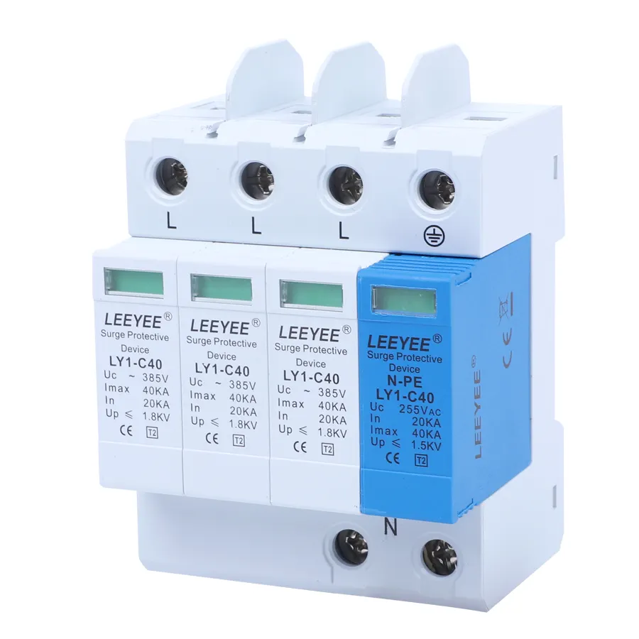 Dispositivo de proteção ce pv dps 3p + n 40ka, dispositivo de proteção contra surgência solar para sistema de energia tt