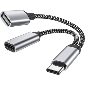 <strong>2</strong> <strong>in</strong> <strong>1</strong> Type C USB OTG Splitter Adapter 5A Fast Charging Pure Copper Mini Cable Photo USB Type-C for Printer &amp; Computer - Product Image 1