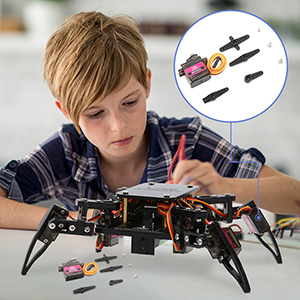 ACEBOOT Learning Kit Quadruped Bionic Spider Lernroboter-Robotik-Kit mit APP-Steuerung für Arduino