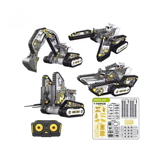 STEM Toy 4 in 1 <strong>Assembled</strong> RC Toy DIY Excavator Programmable Truck Educational Toys Building Block Vehicle Remote Control Car - Product Image 1