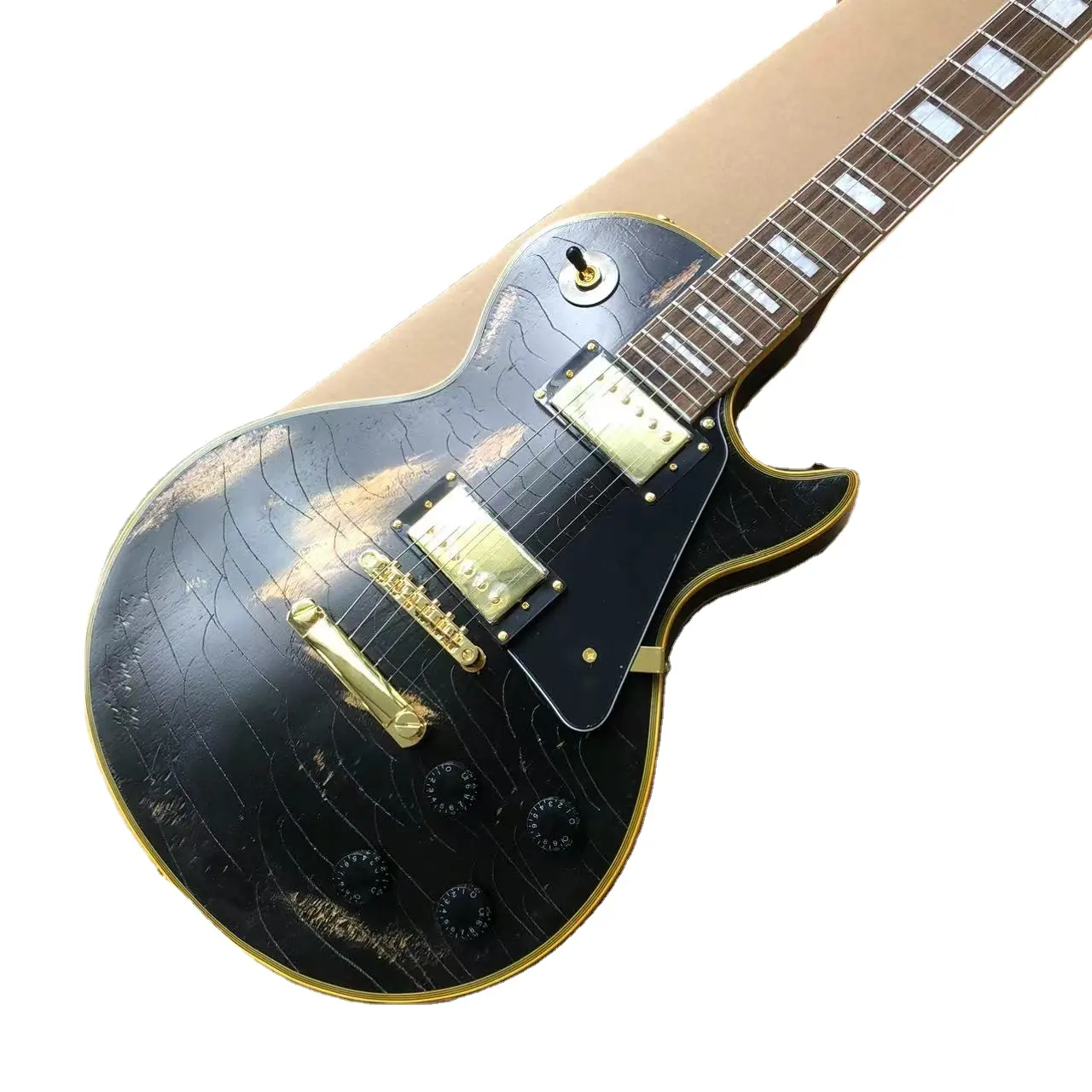 Hot classic electric guitar, exquisite tiger skin pattern, comfortable feeling, moving tone