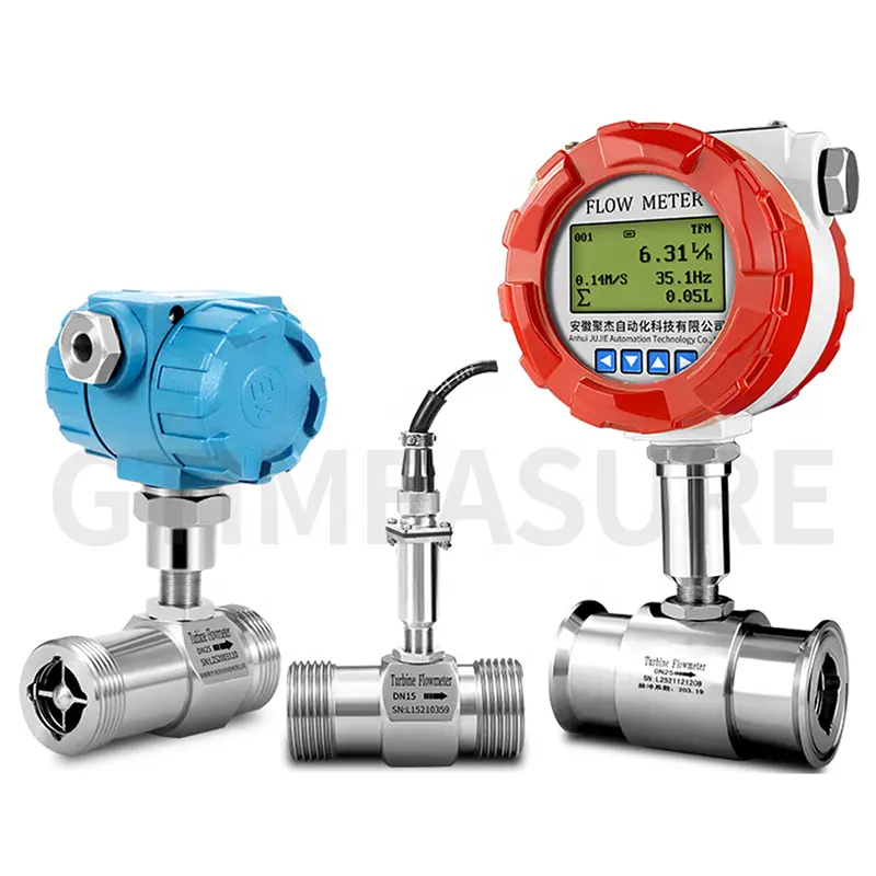 Liquid Turbine Flow Meter Sensor High Temperature Pulse Signal For Liquid Diesel Gasoline Petrol Alcohol Oil Flow Measurement