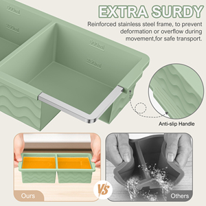 Tùy Chỉnh Tự Làm Hình Chữ Nhật Lớn 1000Ml Silicone Khay Đá 2 Cup <span class=keywords><strong>Ice</strong></span> <span class=keywords><strong>Cream</strong></span> Maker Với Nắp Bền Vững Thực Phẩm Tủ Đông Tủ Đông Cube Khay - Product Image 2