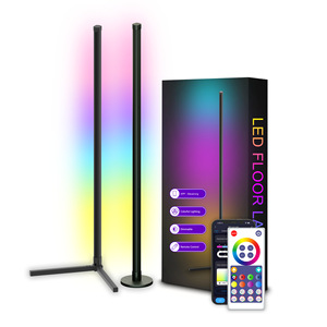 Yaratıcı modern RGB renkli LED zemin lambası beyaz gölge LED ışık Cafe oturma odası köşe ayakta için APP kontrolü ile - Product Image 1