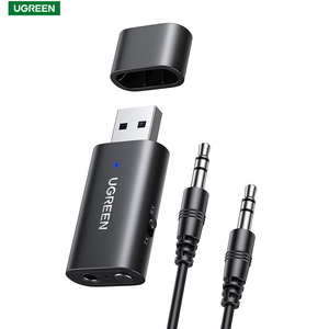 UGREEN蓝牙5.1发射器接收器2合1无线USB蓝牙适配器内置麦克风3.5毫米音频蓝牙加密狗 - Product Image 1