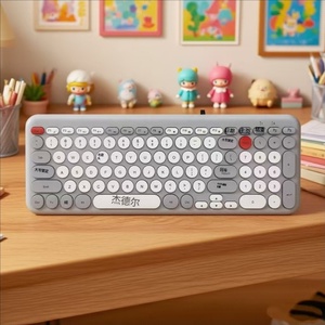 K35 Wired Silm Chocolate Keyboard Round Keycap 99/100/101 <strong>Key</strong> 1.35 Meter PU Cable Silk Printing Character Two Color Keycap - Product Image 5