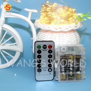 Tira de luces LED con batería para decoración navideña, Control remoto para habitación - Product Image 6