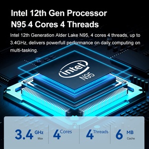 Factory New Black Inter N95 Single <strong>Network</strong> Dual HD Smart Fan Desktop PC Support WIN11 Linux - Product Image 3