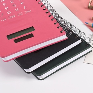PU cuaderno de funciones con pluma promocional regalo privado personalizado logotipo de la etiqueta de 8 dígitos de energía solar Bloc de notas calculadora - Product Image 5