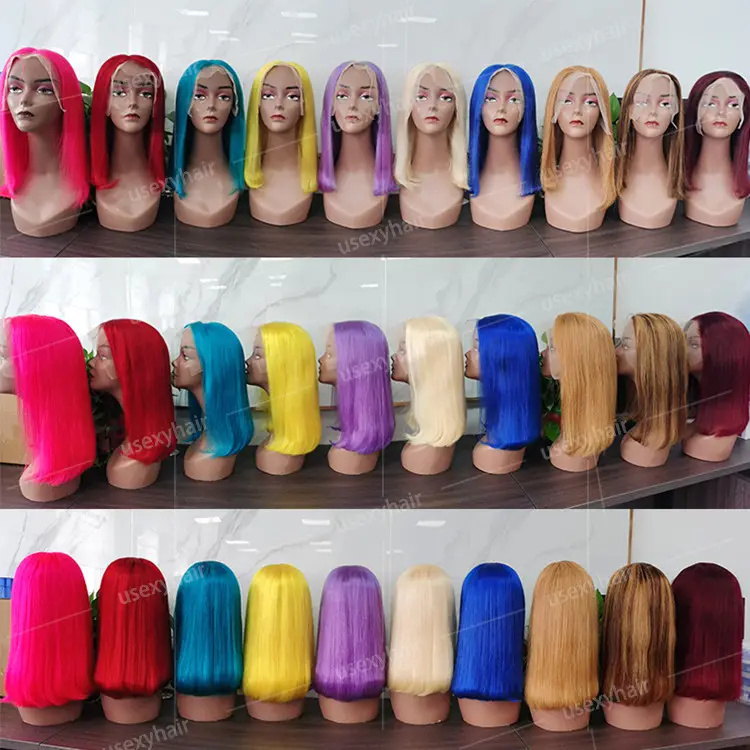 Perruque bob colorée
