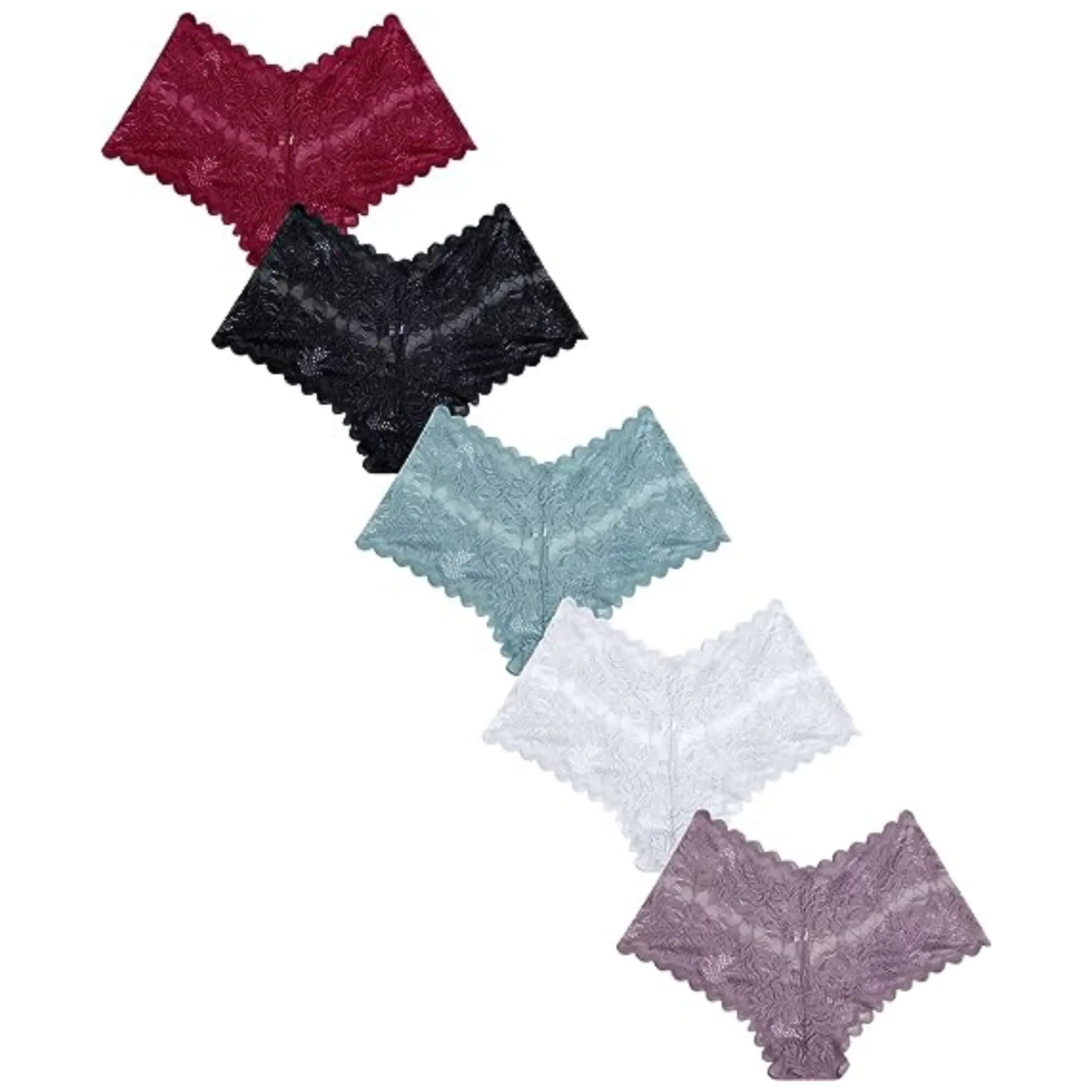 High waist ladies panties v waist breathable lace panties with 100% cotton lining women's underwear