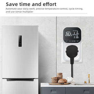 New Arrivals Large LCD Screen Digital Temperature <strong>Controller</strong> Thermostat <strong>Timer</strong> Switch EU Socket With Temperature <strong>Sensor</strong>