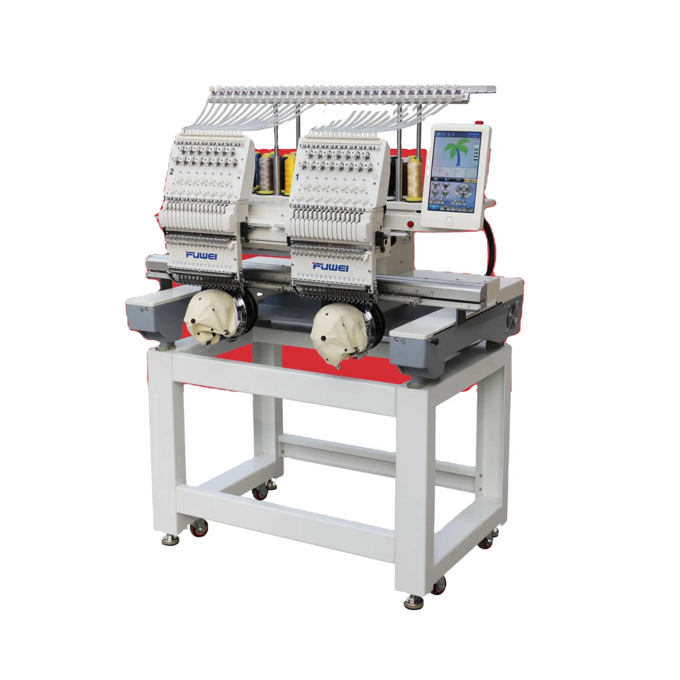 fuwei two head computerized mini 15 needles cap embroidery machine with good factory price