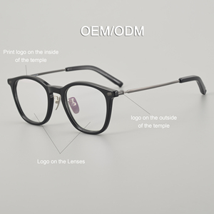 Customizable Fashionable Large-<strong>frame</strong> Transparent Titanium Glasses <strong>Frames</strong> with High-quality Acetate Optical Eyeglass <strong>Frames</strong>