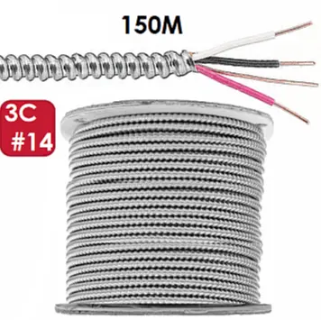 Cable blindado BX de acero sólido UL4 estándar, AC90 CUL, 250 V, 12/2 pies, 600