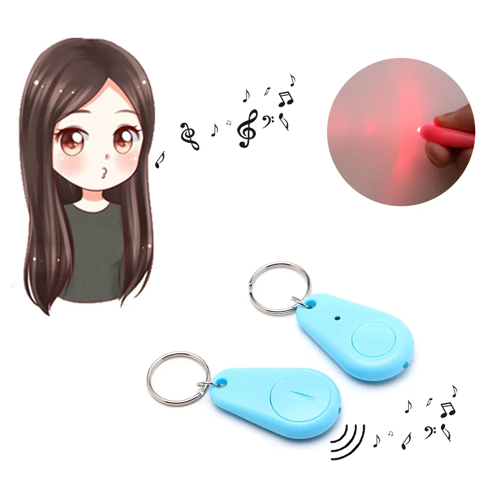 Mini détecteur de clés sifflet, rouge, son de fût, LED, cadeau, lumière LED