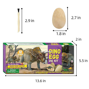 Çocuklar arkeoloji bilim kazı DIY oyuncaklar 12 benzersiz kazma fosil dinozor yumurtaları kazmak kiti - Product Image 6