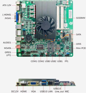 Scheda madre A6-5345M a bordo CPU A70 IPC SBC incorporato Ultra-sottile scheda madre con 2COM LAN DC-12V VGA LPT - Product Image 1