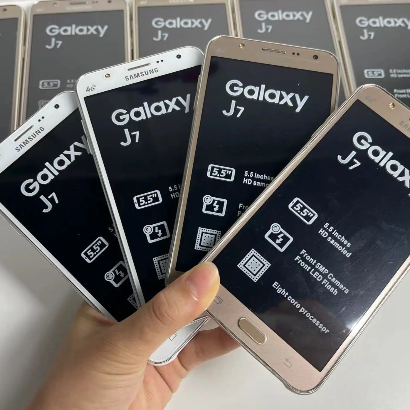 ขายส่งโทรศัพท์มือถือมือสองสําหรับ Samsung Galaxy J7 2015 J3 J5 โทรศัพท์มือถือ Samsung มือสอง