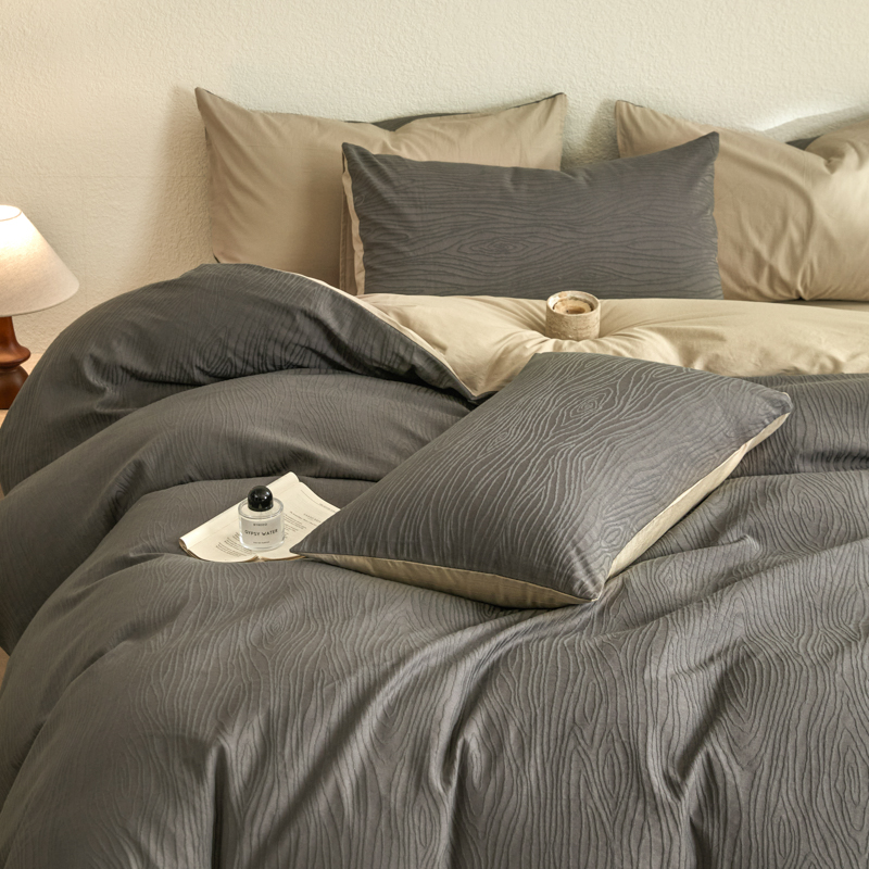 Mia - Camel Gris Claro, Jacquard de Lujo Estilo Nórdico