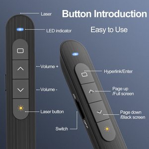 Langstrecken-Power-Point-Stift 2,4 GHz PPT-Seite zum Drehen der drahtlosen Fernbedienung Laserpointer-Stift für Speech4-Tasten Presenter-Stift - Product Image 4