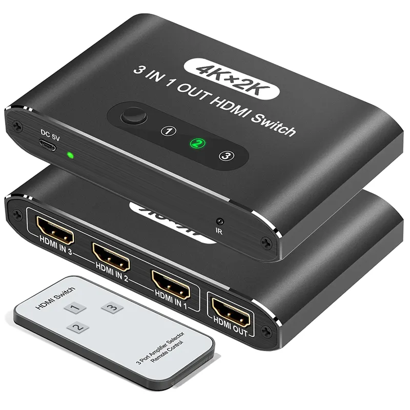 Toptan özelleştirme 2024 3X13 Port HDMI Switch Switcher HDMI 4K Ultra HD 2.0 HDMI Switch 3 in 1 (renkler özelleştirilebilir)