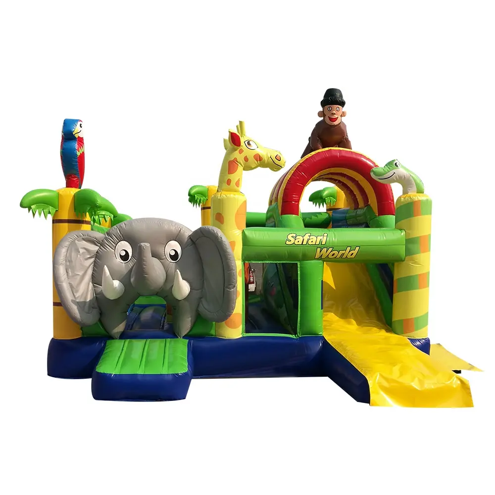 Grandes jogos infláveis de elefante para eventos, casa de salto de pvc, escorregamento de água, obstáculos de castelo para crianças e adultos