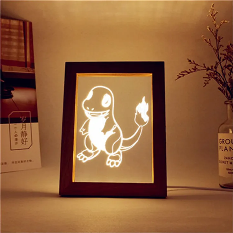 Foto personalizzata creativa 3D illusione astratta Anime taglio acrilico tavolo scrivania Base LED decorazioni natalizie luce notturna