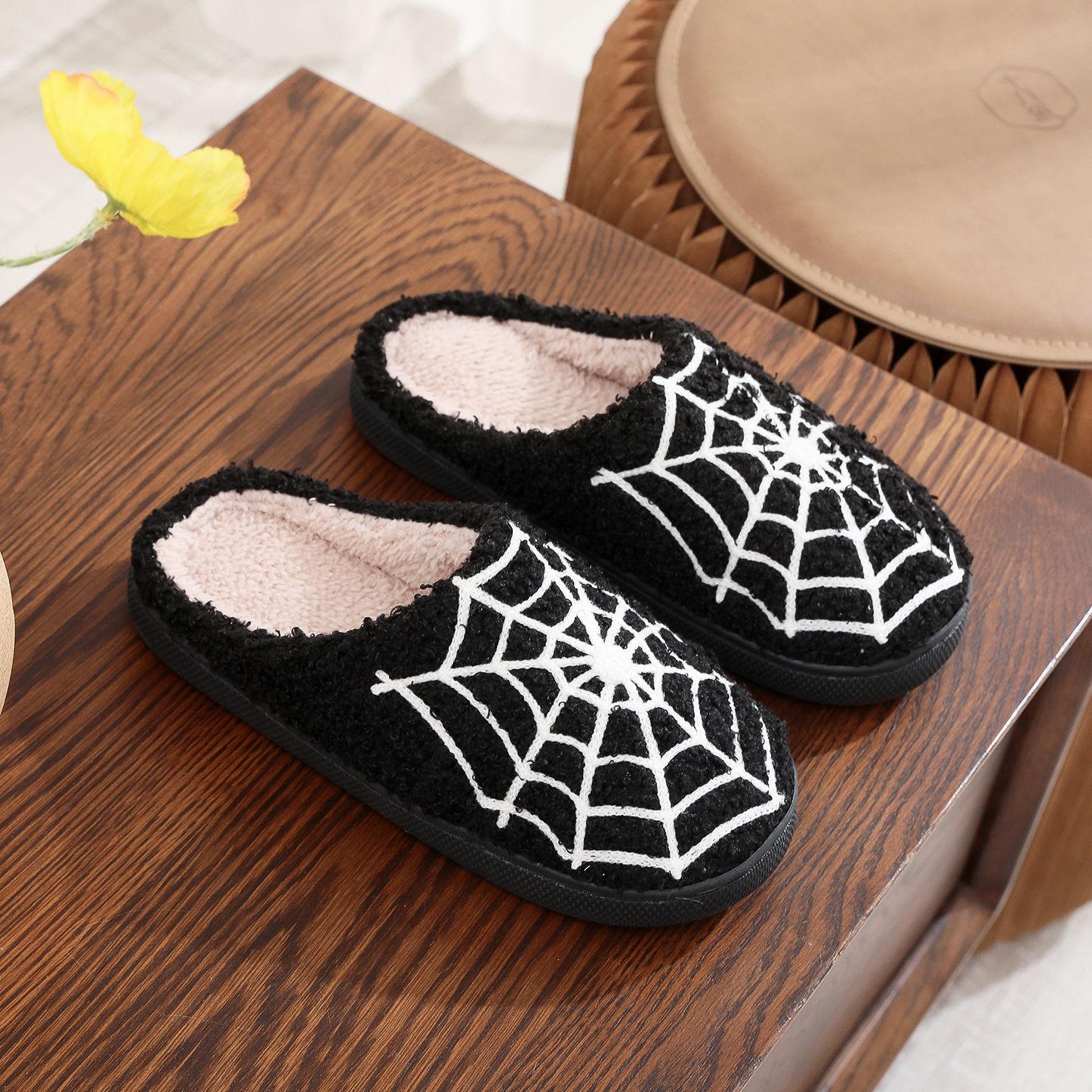 Black and white spider web