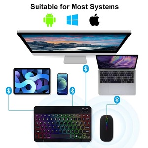RGB Bluetooth teclado y ratón Combo recargable inalámbrico retroiluminación teclado ratón juegos para iPad tableta portátil iphone móviles - Product Image 4