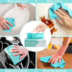 Strong Absorption Microfiber Cleaning Cloth Rags in a Box 20 X 20CM Reusable Wipes for Cleaning Edgeless Small Terry <strong>Towels</strong> - Product Image 2