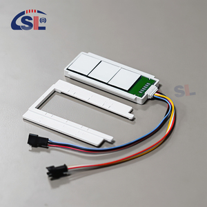 DC12V 5A Tres botones Control de atenuación continuo 2 tiras de luz con función de desempañado Interruptor de sensor táctil de espejo para Baño