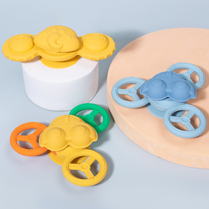 3 pcs <span class=keywords><strong>Spinner</strong></span> bé tắm Đồ chơi mạnh mẽ hút cup bé Teether con quay đồ chơi Thần Tài trẻ em phim hoạt hình ngón tay quay đồ chơi hàng đầu - Product Image 2