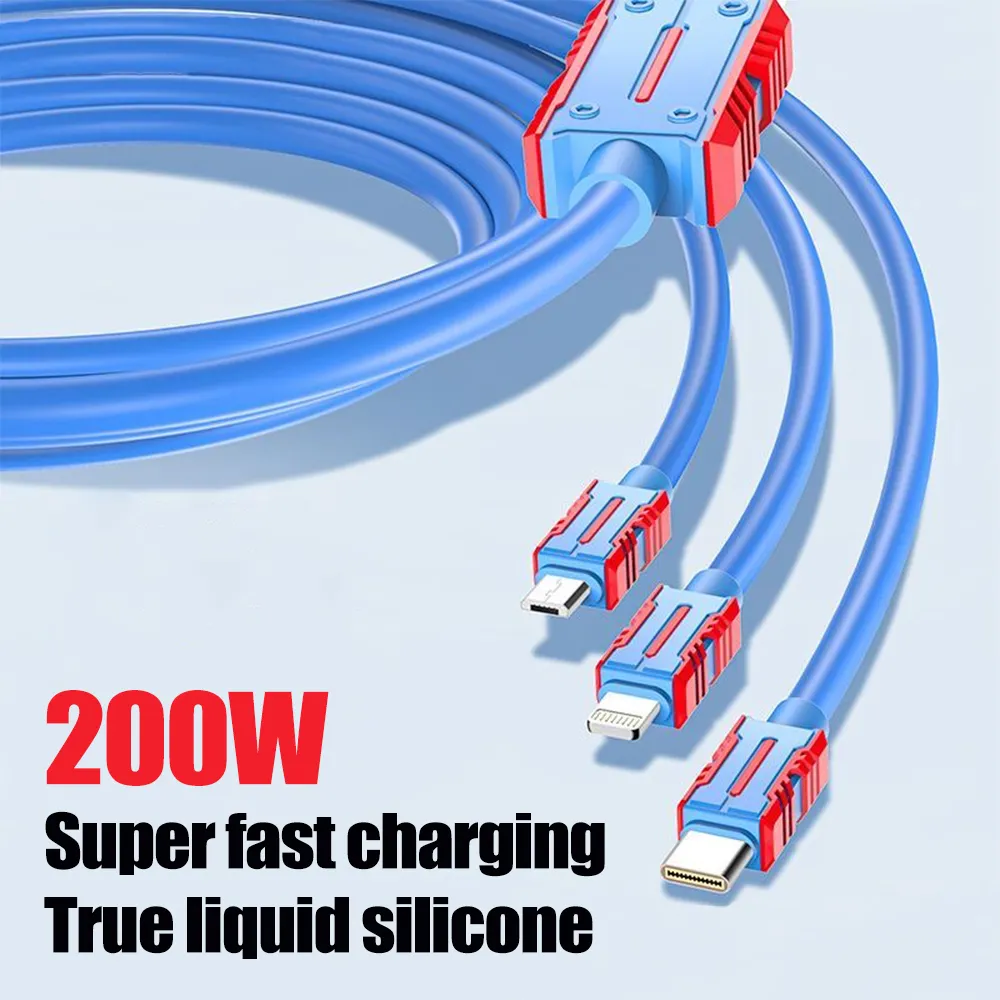 Bestseller Neu eingetroffen 3 in 1 Kabel für iPhones Huawei Telefone Kabel Datenübertragung 5A Super-Schnellladung Daten-Usb-Kabel