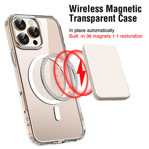 Us Warehouse Handy hülle für Iphone 16 Magnetische Rückseite Klare TPU PC-Unterstützung Drahtloses Laden Mag Protector Shell