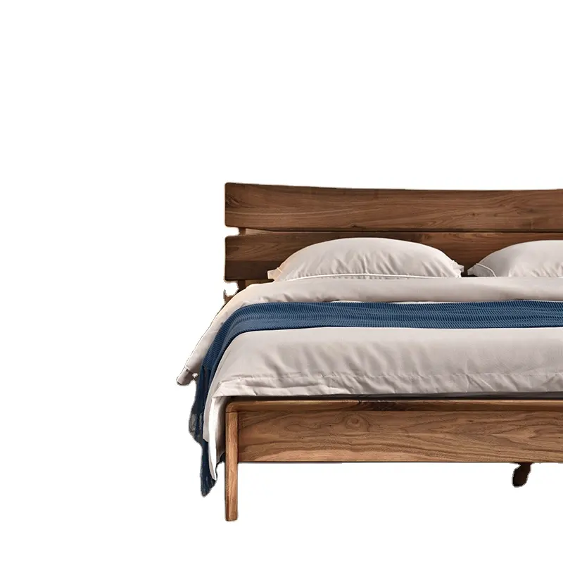 Ensemble de meubles de chambre à coucher en bois massif, double beauté, king size, design nordique