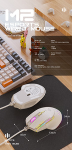 ラップトップオフィスゲームに適した無料のWolfM2ゲームマウス12800 DPIマクロ定義のカスタマイズRGBルミナスマウス - Product Image 5