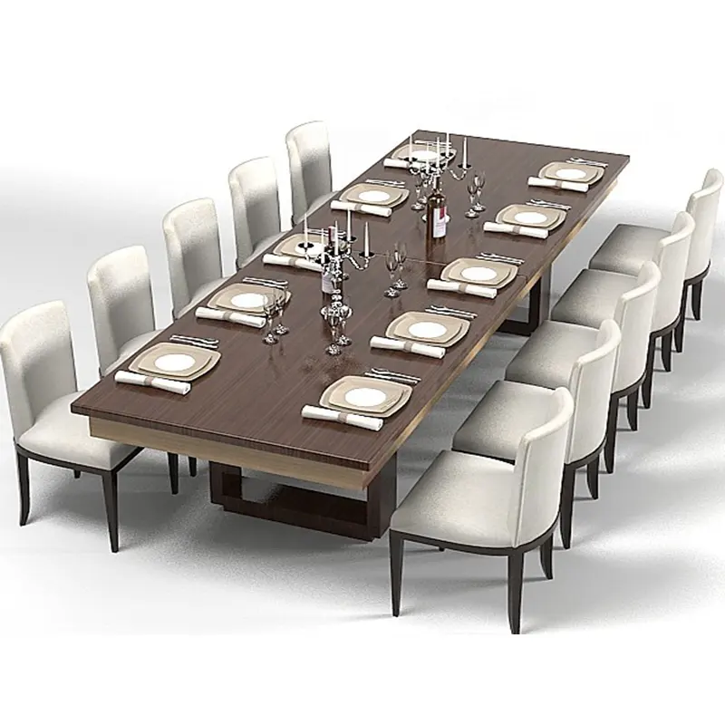 โมเดิร์นไม้ที่กำหนดเองทำ10คนห้องรับประทานอาหารชุดเฟอร์นิเจอร์โต๊ะและเก้าอี้