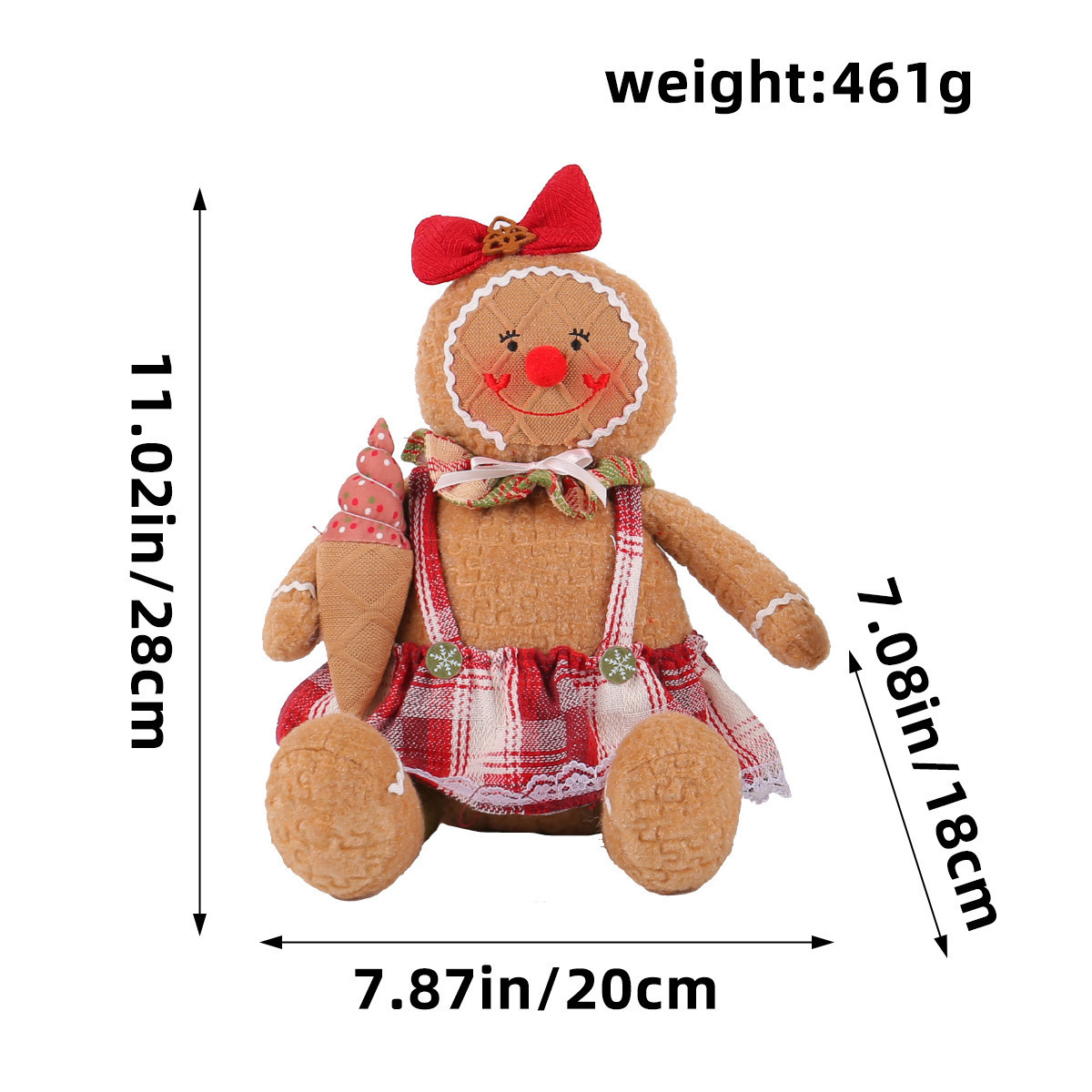 X3-67 bonhomme en pain d'épice assis style femme