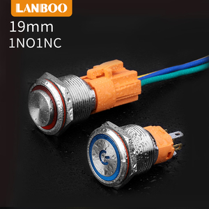 19mm Aluminum Oxide Black <strong>Push</strong> <strong>Button</strong> <strong>Switch</strong> 1NO1NC Voltage 9-24v.220v.Optional Self-locking and Self-reset Optional - Product Image 4