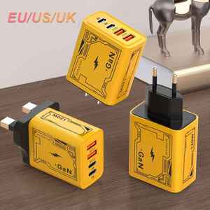 Fabrika 120W USB şarj aleti QC3.0 hızlı şarj USB C 4 Huawei Samsung Xiaomi için 1 kablo - Product Image 3
