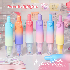 高度可见的双色双头荧光笔，带颜色渐变按荧光笔套装 - Product Image 2