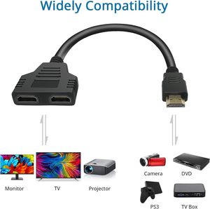Cable adaptador divisor coaxial HDTV 1 en 2 salidas macho a doble hembra chaqueta de PVC para micrófono, altavoz y aplicaciones de monitor - Product Image 2