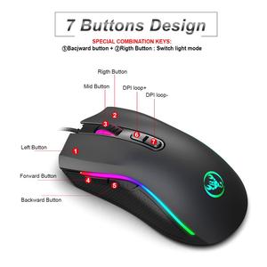 Mouse da gioco cablato programma 7200DPI definizione macro Mouse da gioco di grado professionale Mouse cablato RGB ottico per Computer portatile - Product Image 5