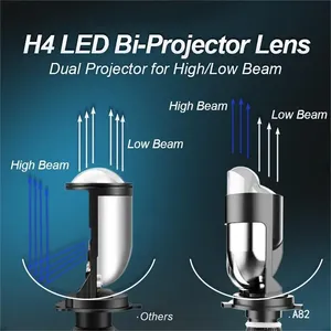 A82 80w 12V Led far Mini Lens Led projektör ışıkları farlar kurulumu kolay H4 araba far Bi Led projektör Lens - Product Image 3