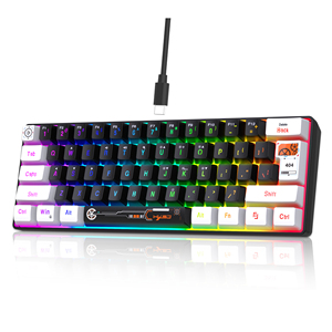 2025ใหม่คีย์บอร์ดเล่นเกมมินิ61คีย์ RGB backlit แบบมีสาย USB คีย์บอร์ดออกแบบตามหลักสรีรศาสตร์แบบพกพาได้พร้อมปุ่มเมมเบรนพิมพ์สไตล์เครื่อง - Product Image 2