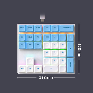 A granel 33 teclas pequeño teclado con cable de una mano Mini Teclado mecánico portátil teclado
