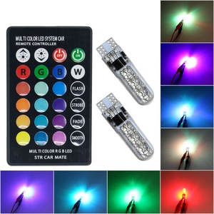 T10 led 5050 6smd silikon Rgb uzaktan kumanda çok renkler ile değiştirme lambası oto araba Led iç müzik dans ışık - Product Image 2