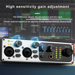 Mb22便携式迷你Usb音频接口2通道USB声卡，用于现场录制 - Product Image 2